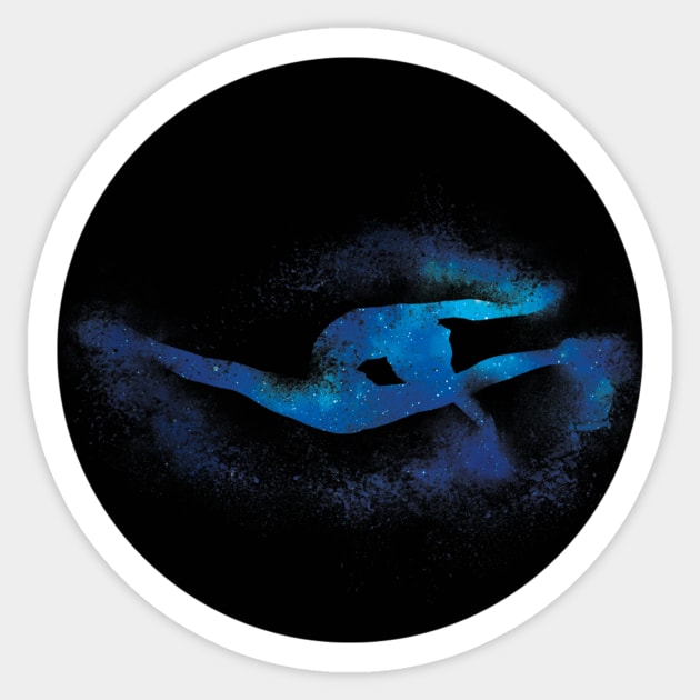 Gymnast jump silhouette - sand explosion (blue galaxy) - dance lover / ballet lover / gymnastics lover - gift idea Sticker by Vane22april